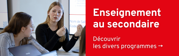 Onglet menant vers les programmes en enseignement au secondaire de la FSÉ